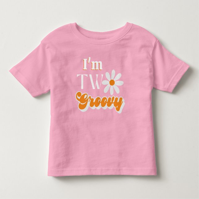 Retro Two Groovy Girls 2nd Birthday Toddler T-Shirt (Front)