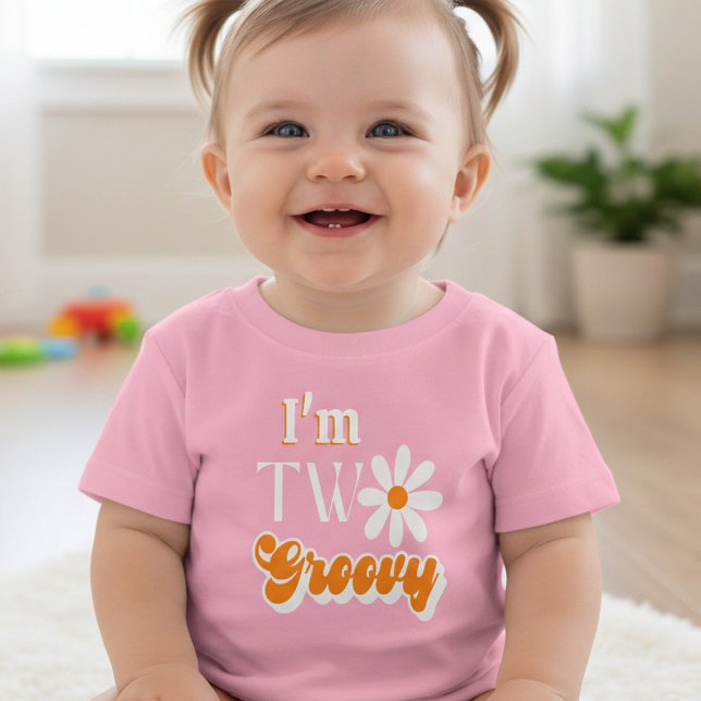 Retro Two Groovy Girls 2nd Birthday Toddler T-Shirt (Creator Uploaded)