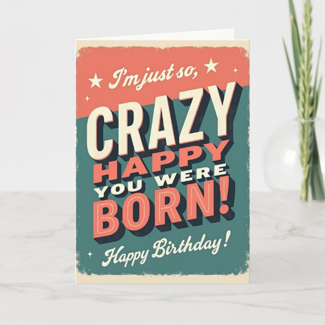 Retro Type Birthday Card (Front)