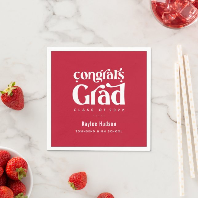 Retro Type Graduation Party Napkins (Insitu)