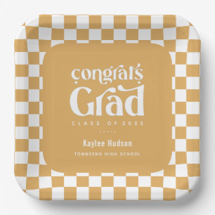 Retro Type Graduation Party Paper Plate