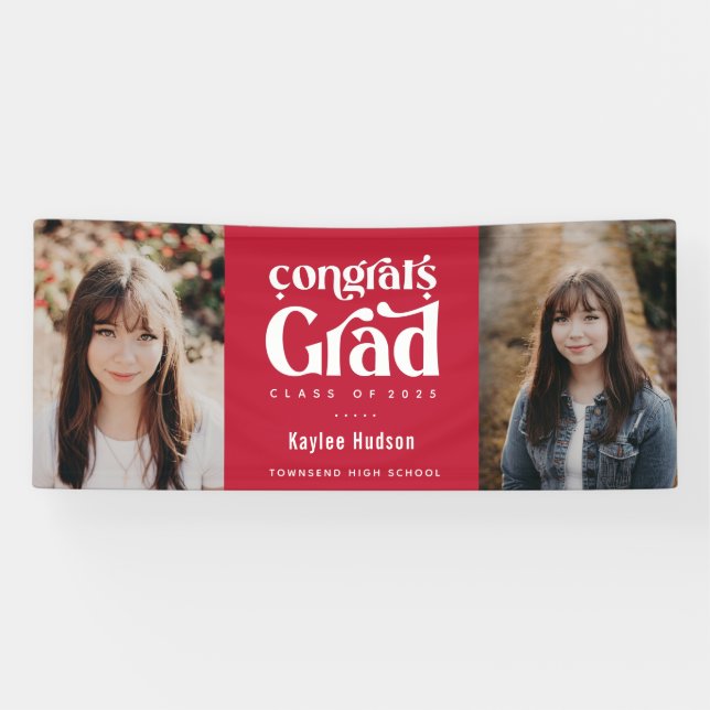 Retro Type Graduation Party Photo Banner (Horizontal)