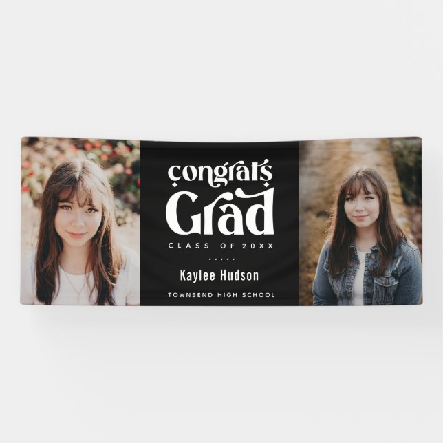 Retro Type Graduation Party Photo Banner (Horizontal)
