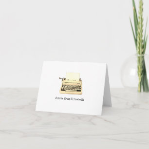 Retro Typewriter Personalised Chic Sepia Note Card