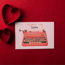 Retro Typewriter Personalised Vintage Valentine 