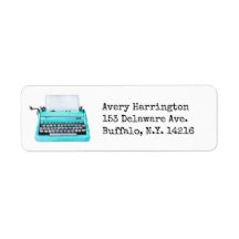 Retro Typewriter Vintage 60s Cute Return Address 