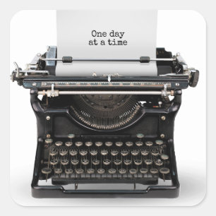 Retro Typewriter With Quote Square Sticker