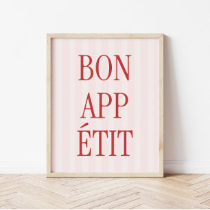 Retro Typography 'Bon Appétit' Kitchen Print