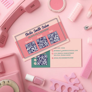 Retro Typography Cool Business Leave a Review Business Card