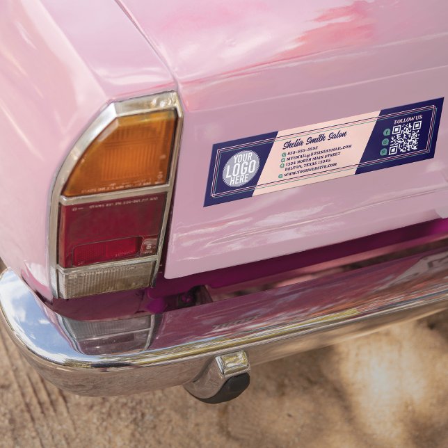 Retro Typography Cool Business Logo QR Bumper Sticker (Creator Uploaded)