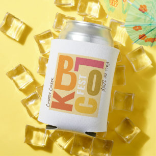 Retro Typography Fall Festival Block Party Can Cooler