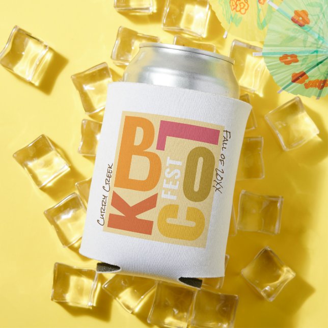 Retro Typography | Fall Festival Block Party Can Cooler (In Situ Summer)