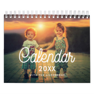 Retro typography family photo 2023 calendar