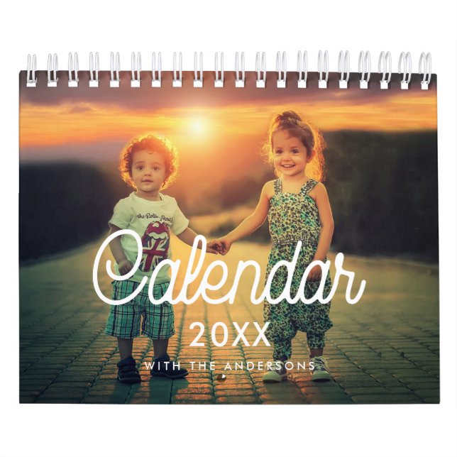 Retro typography family photo 2023 calendar (Cover)