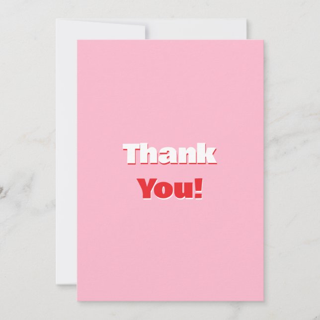 Retro Typography Flat Thank You Card (Front)