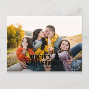 Retro typography modern full photo holiday postcard