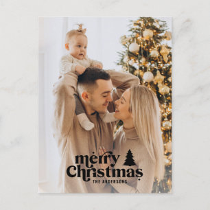 Retro typography modern full photo holiday postcard