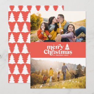 Retro typography modern photo holiday christmas card