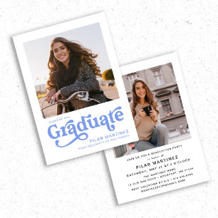 Retro Typography Photo 2023 Graduation Party Invitation