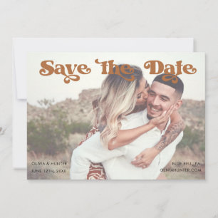 Retro Typography Photo Save the Date Invitation