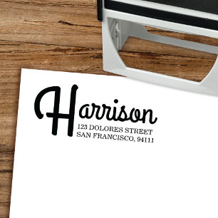Retro Typography Return Address Self-inking Stamp