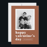 Retro Typography Terracotta Photo Valentine's Day Holiday Card<br><div class="desc">Happy Valentine's Day! Send Valentine's Day greetings to family and friends with this customisable photo Valentine's Day flat card. It features retro bold typography on a terracotta background. Personalise by adding your details. This photo Valentine's Day card is available on other cardstock.</div>