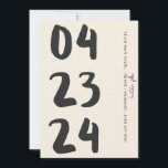 Retro Typography Vintage B&W Number Photo Qr Code  Save The Date<br><div class="desc">Typography Simple Artistic Photo Qr Code</div>