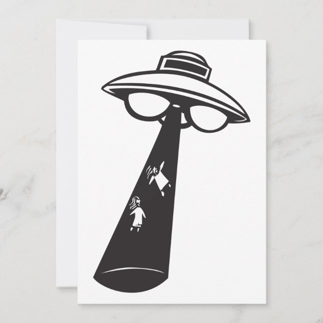 Retro UFO Abduction Graphic Alien Sci-Fi  Invitation (Front)