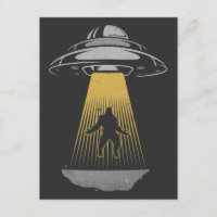 Retro UFO Alien Abduction Bigfoot Spaceship