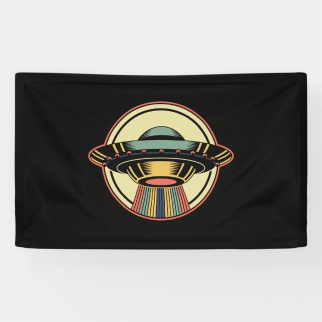Retro UFO Alien Banner (Horizontal)