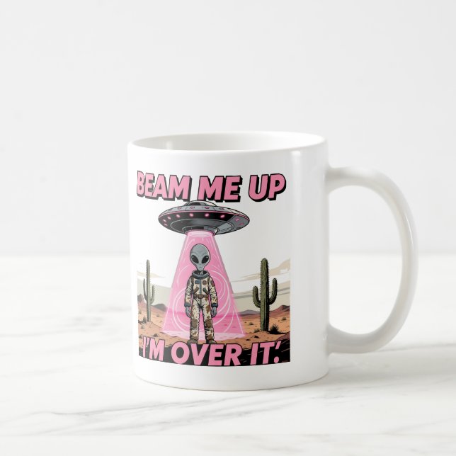 Retro UFO Alien Coffee Mug (Right)