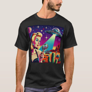 Retro UFO Pin-Up T-Shirt