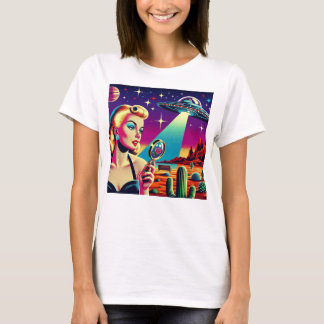 Retro UFO Pin-Up T-Shirt