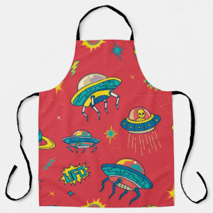 Retro UFO Space Invaders Apron