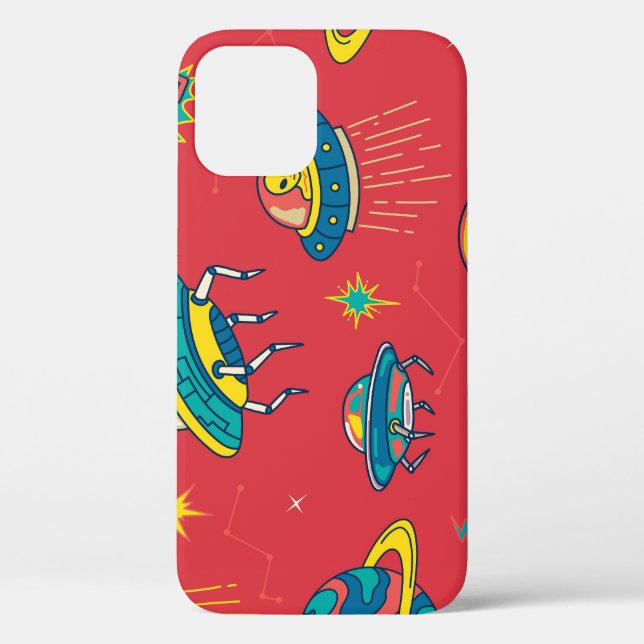 Retro UFO Space Invaders Case-Mate iPhone Case (Back)