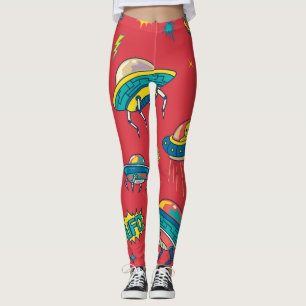 Retro UFO Space Invaders Leggings