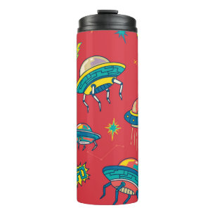 Retro UFO Space Invaders Thermal Tumbler