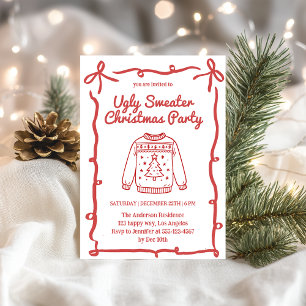 Retro Ugly Christmas Sweater Party Invitation