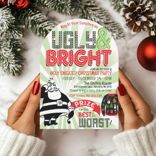 Retro Ugly Sweater Christmas Party Arch Invitation