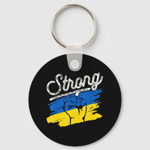 Retro Ukraine Flag Strong Vintage Ukraine For Men Key Ring