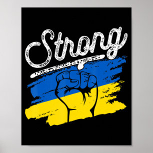 Retro Ukraine Flag Strong Vintage Ukraine For Men  Poster