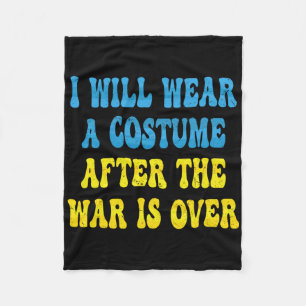 Retro Ukrainian Quote I Will Wear A Costume When W Fleece Blanket