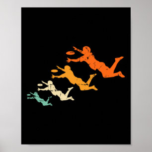 Retro Ultimate Frisbee Player Vintage Disc Ultimat Poster