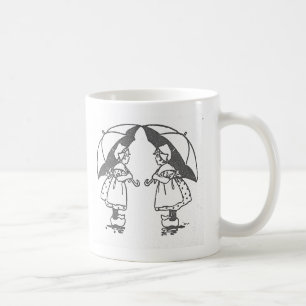 Retro Umbrella Girls Coffee Mug