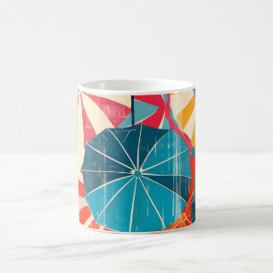 Retro Umbrella Rainy Day Pop Art Coffee Mug