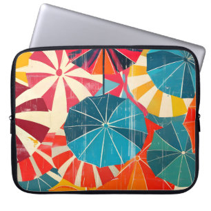 Retro Umbrella Rainy Day Pop Art Laptop Sleeve