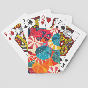 Retro Umbrella Rainy Day Pop Art Playing Cards