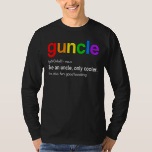 Retro Uncle Definition Rainbow Pride Colour Gay Un T-Shirt