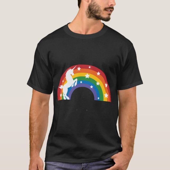 Retro Unicorn and Rainbow retro boy T-Shirt (Front)
