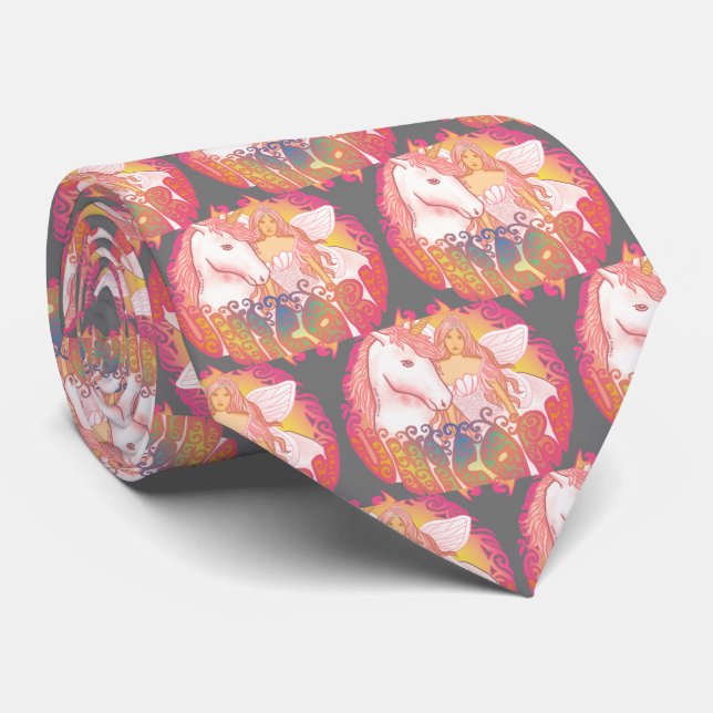 Retro Unicorn   Tie (Rolled)